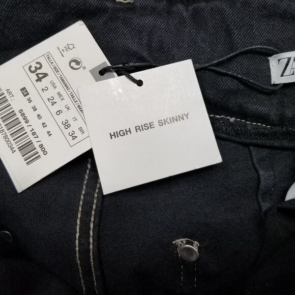 NWT Zara Z1975 Jeans Size 2/34 Tall - Picture 7 of 8